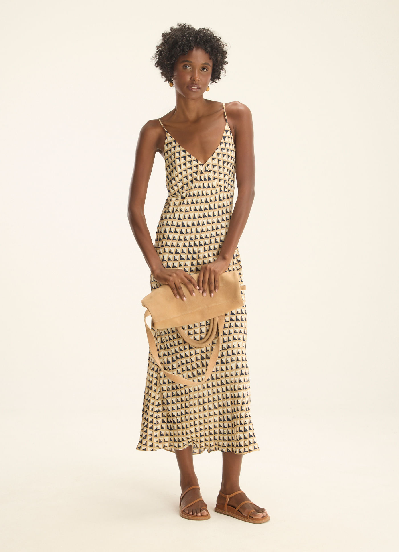 Vestido slip dress estampado escama