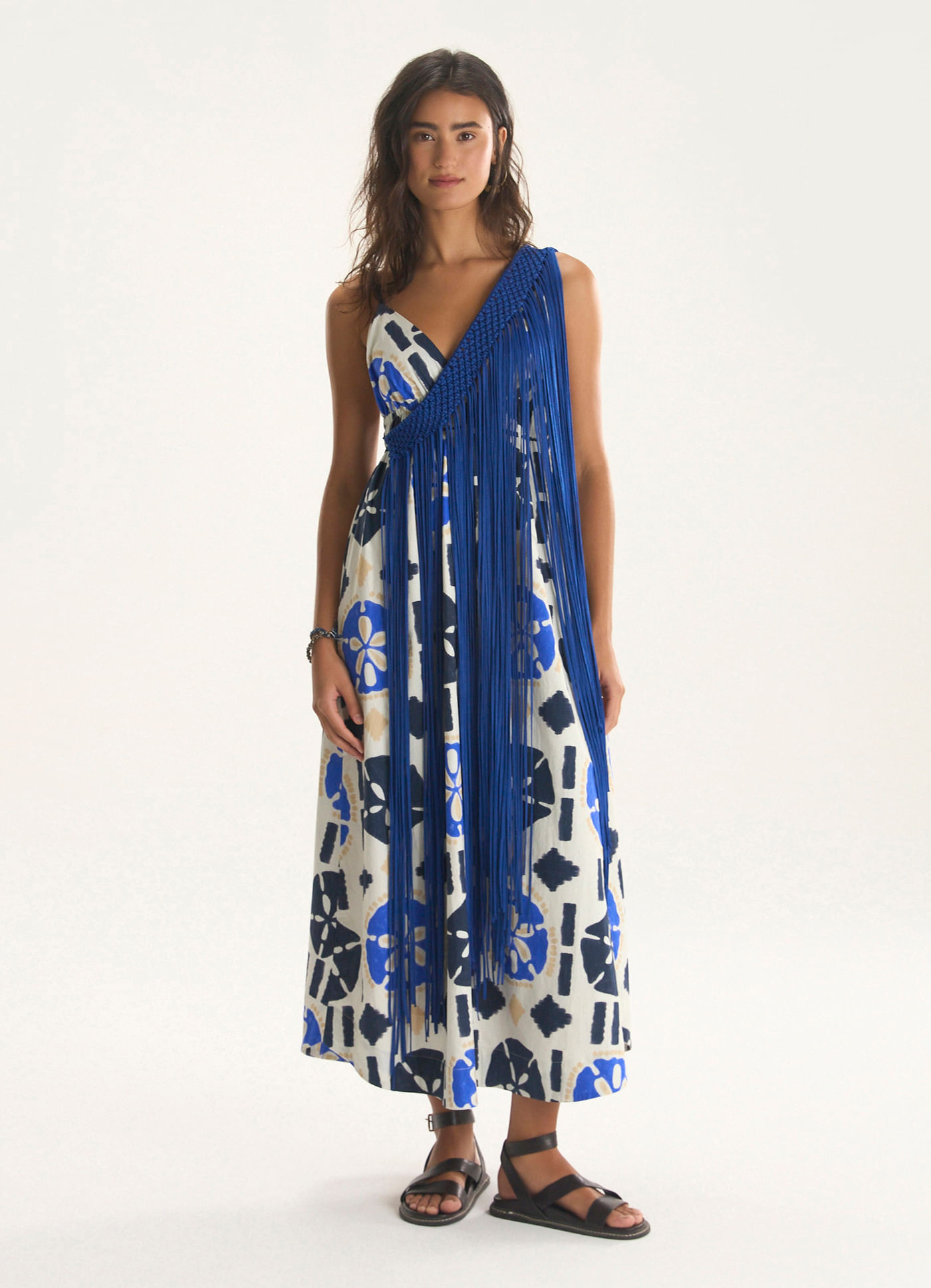 Cinto maxi franjas azul