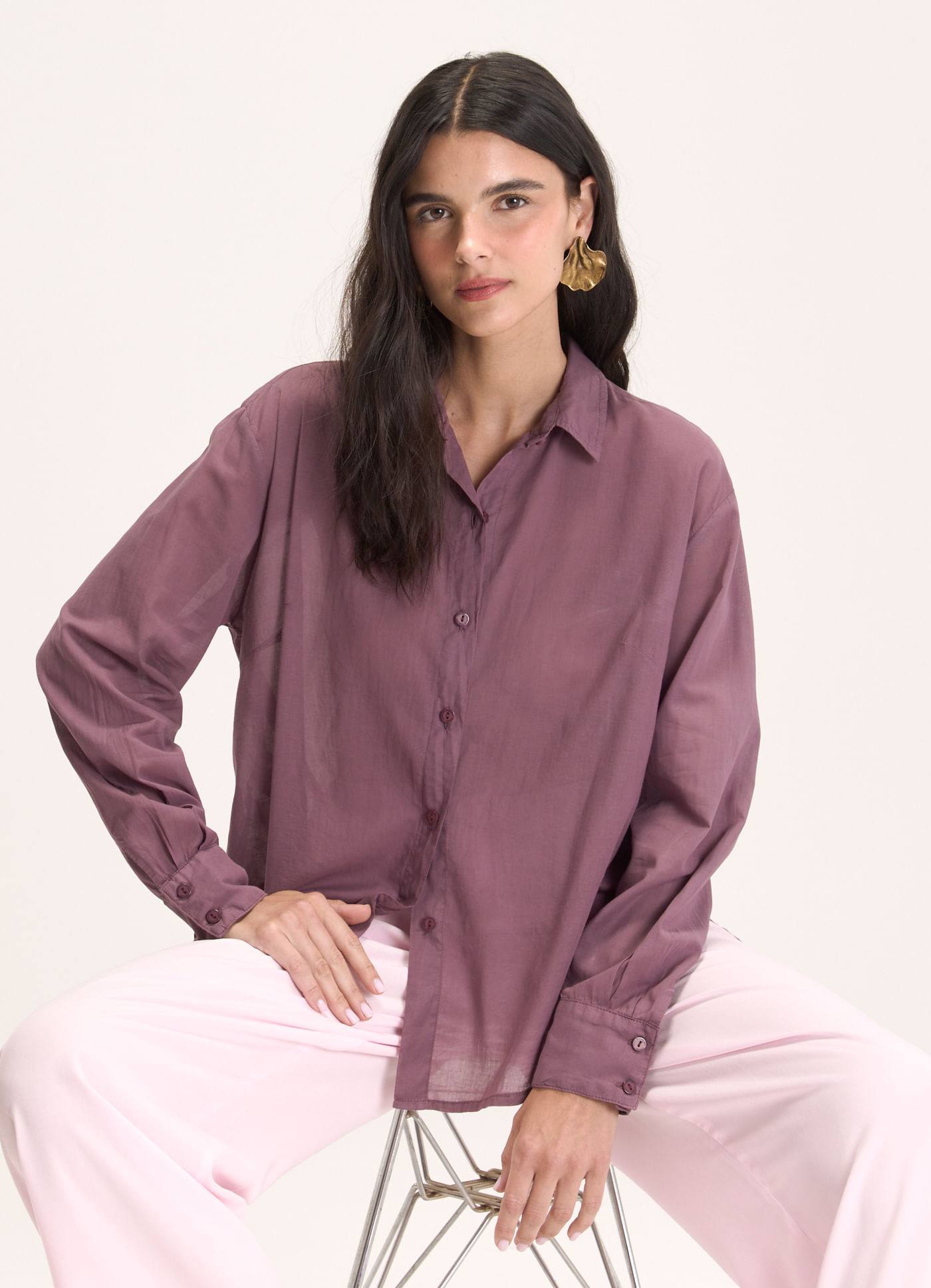 Camisa voil classic roxo